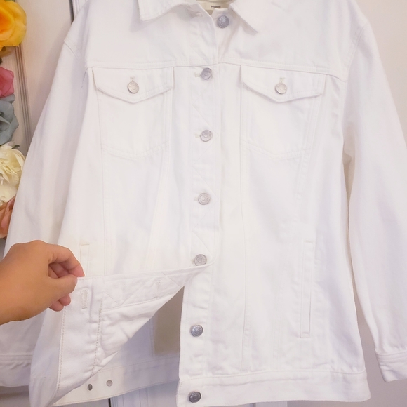 NWT MADEWELL boxy Oversize white denim jacket - Picture 8 of 16